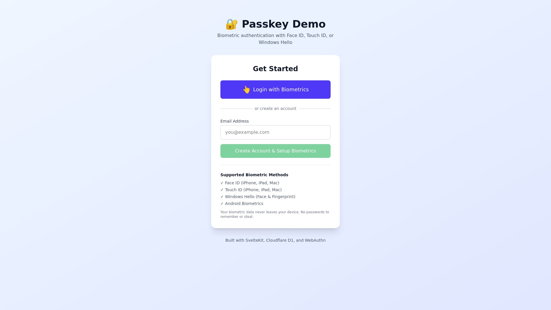Passkey demo